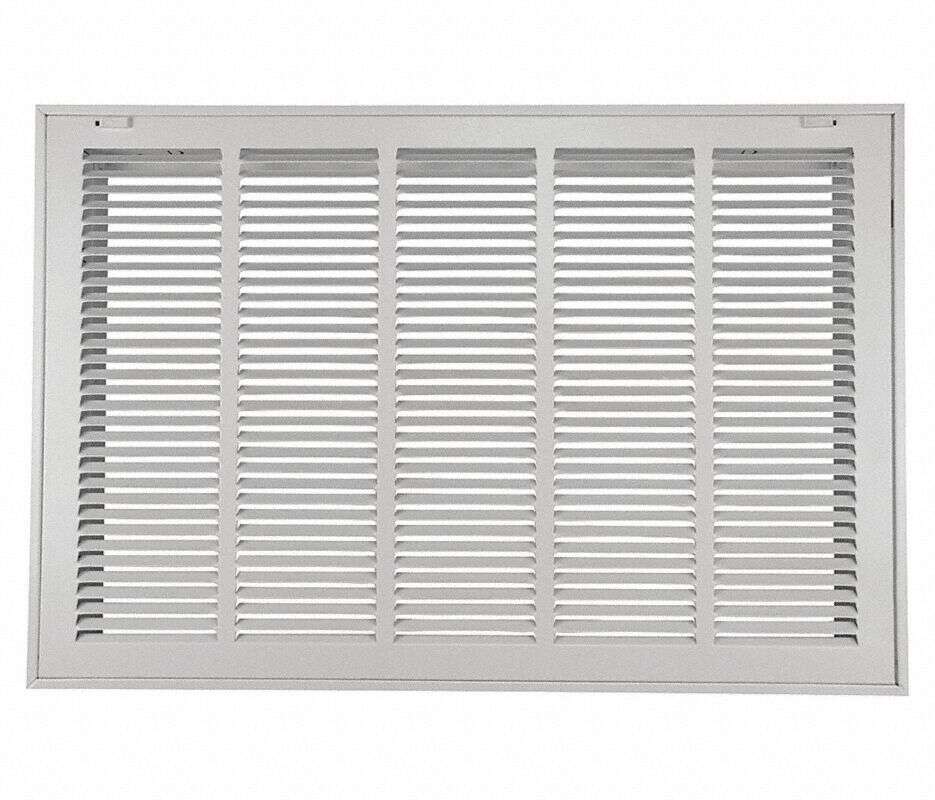 20x25 White Steel Return Air Filter Grille Vent Fixed Hinged HVAC Duct Cover Grill