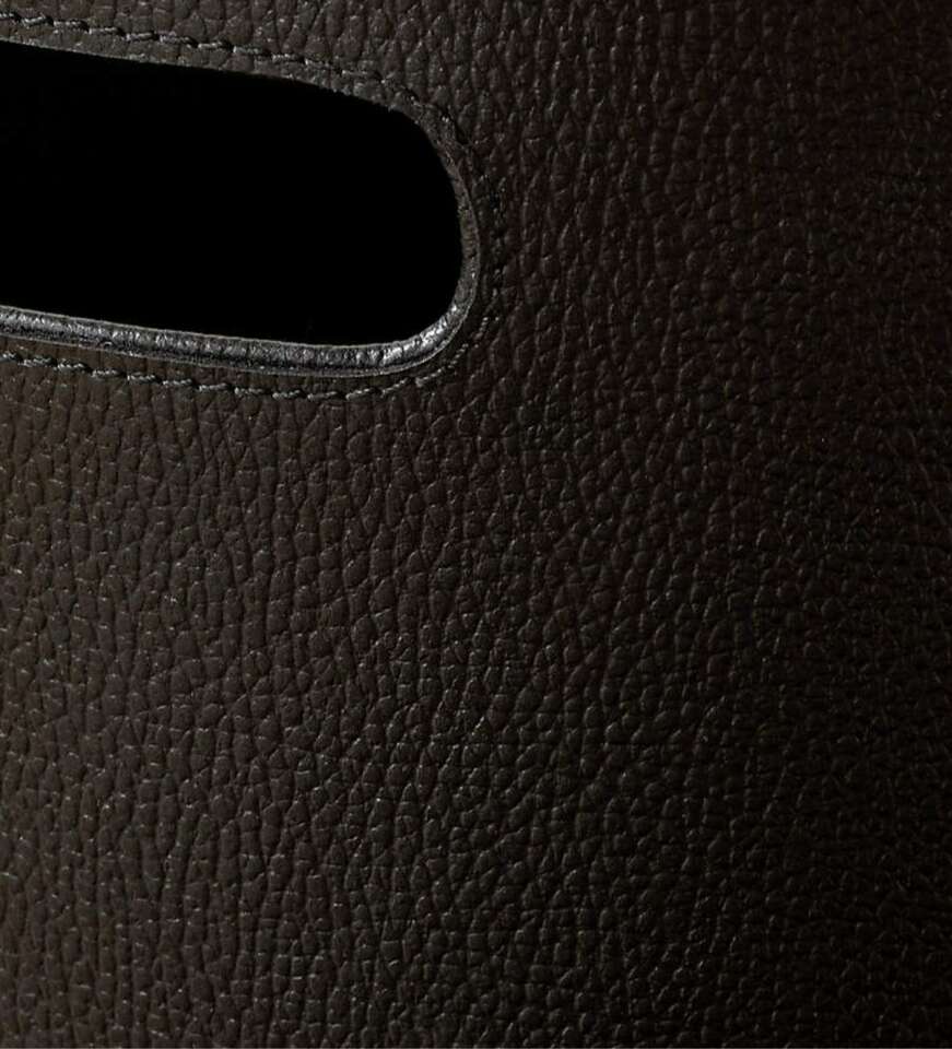 BLACK LEATHER LAUNDRY HAMPER