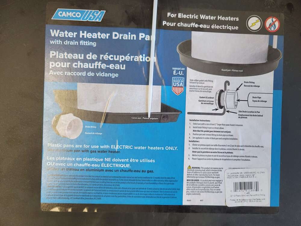 Water heater drain pan