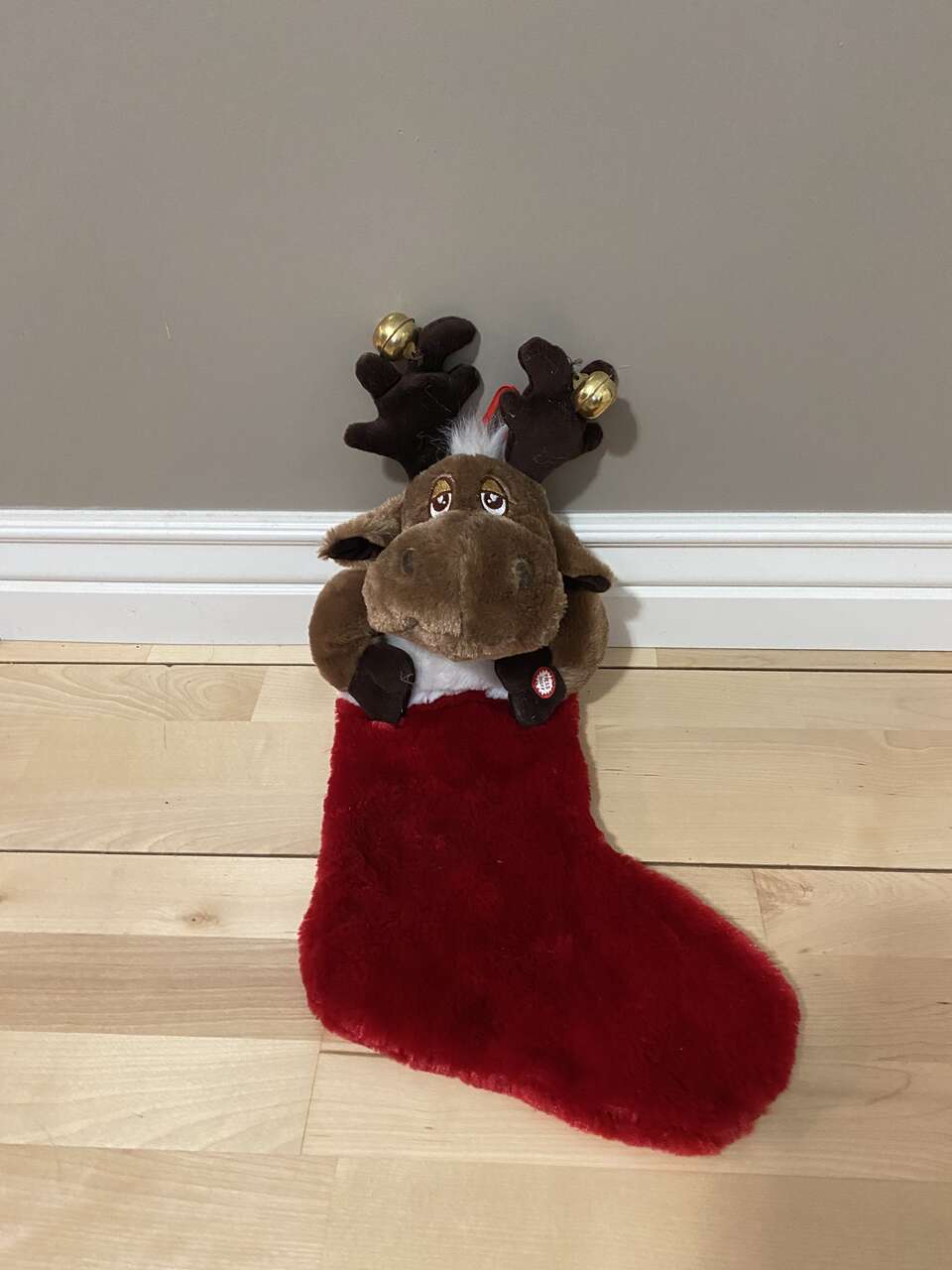 Collectors Animated Moose Christmas stocking (Sings & moves- Dan Dee Collectors)