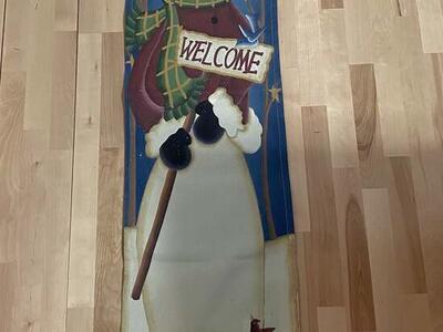 Very large canvas door hanger for Christmas or Winter - BRAND NEW