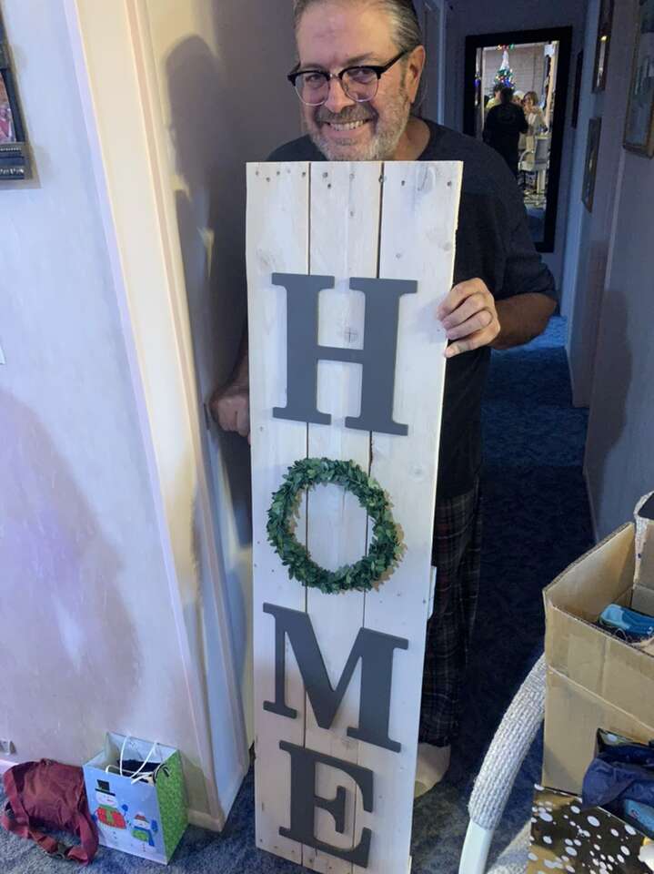 HOME Sign with Custom Holiday Pieces