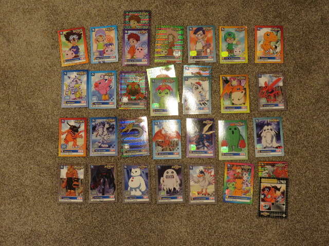 LOT OF 32 VINTAGE 1999 DIGIMON PLAYING CARDS - INCLUDING FOIL CARDS