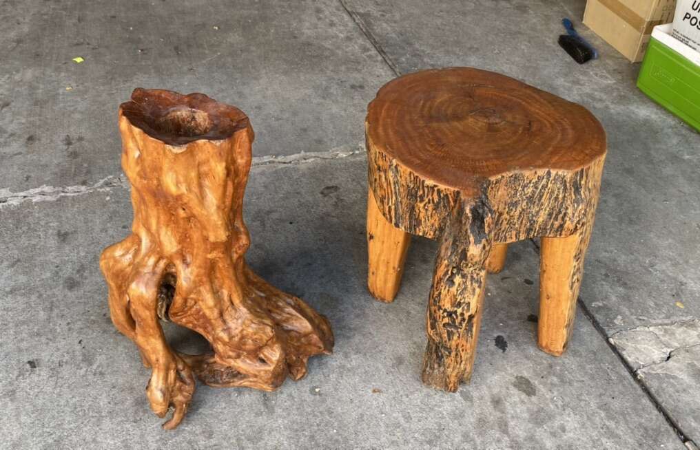 2 Beautiful Organic Teak Wood Sculpture/end Table