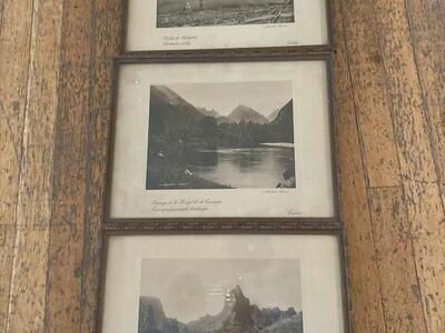 RARE Set of Three Vintage Prints L. Gauthier , Papeete - Tahiti and Moorea