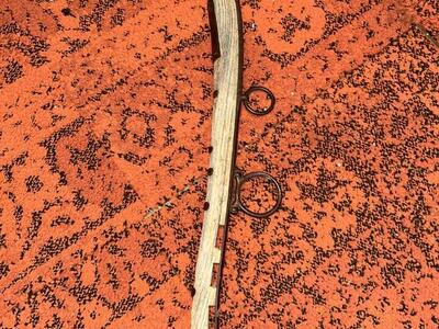 antique horse yoke harness wood steel brass 29 inches