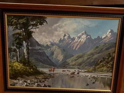 Beautiful Oil Painting Of Cattle Herder By Aston Greathead