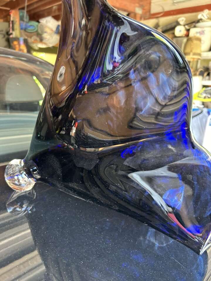 Extra Large Art Glass Decoration Vase Great Center Piece Blue by H