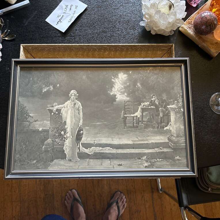 Antique marcus stone lithograph passing cloud