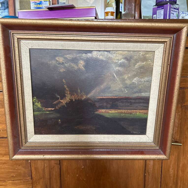 Beautiful Oil On Canvas Farmhouse Shepherd Boy