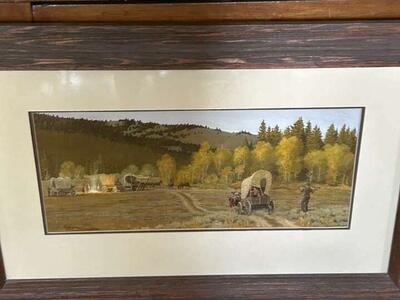Gregory Sievers Pioneer Wagon Trail Original Oil Painting Signed framed