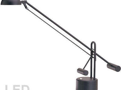 Contemporary 28 inch 8.00 watt Black Task Table Lamp Portable Light $185