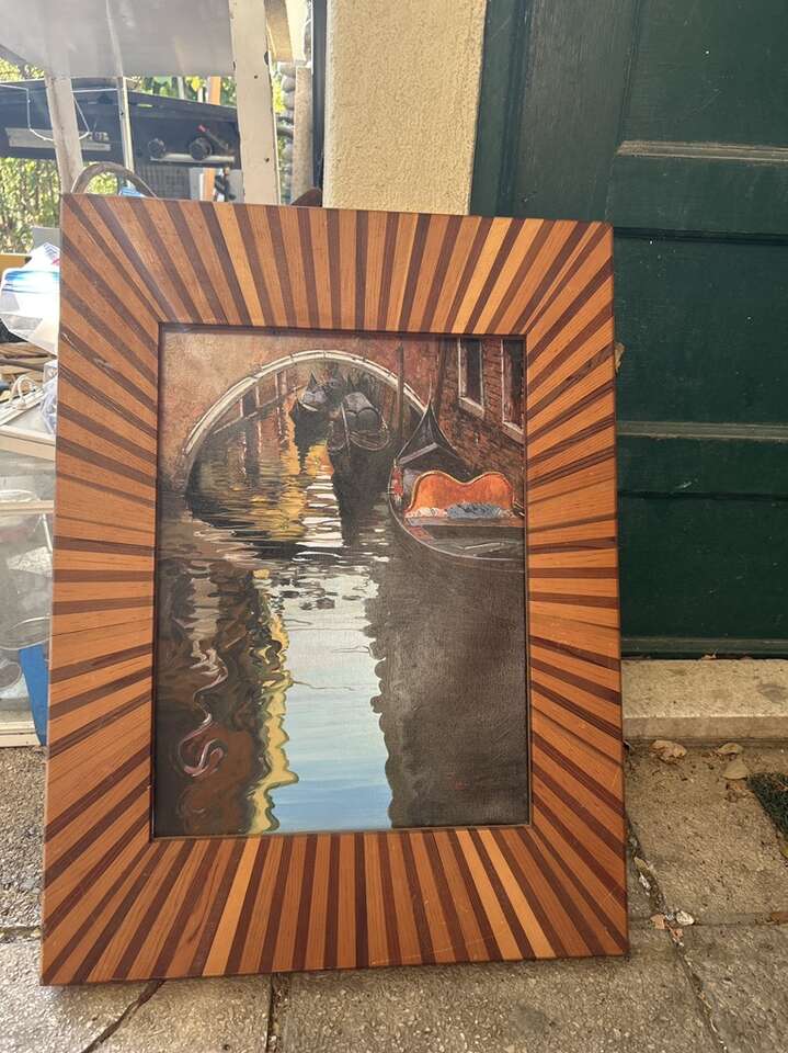 VENICE CANAL, ITALY-ORIGINAL OIL PAINTING.