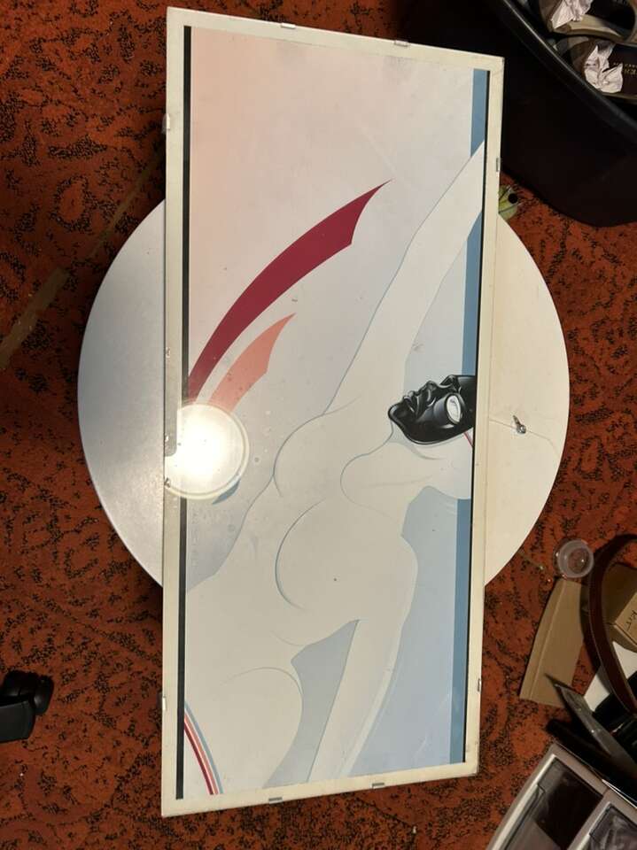 Original Art Work Illustration by Utah Artist Perry Van Schelt Speed Skater Framed