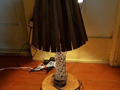 Beautiful vintage driftwood and Cactus table lamp