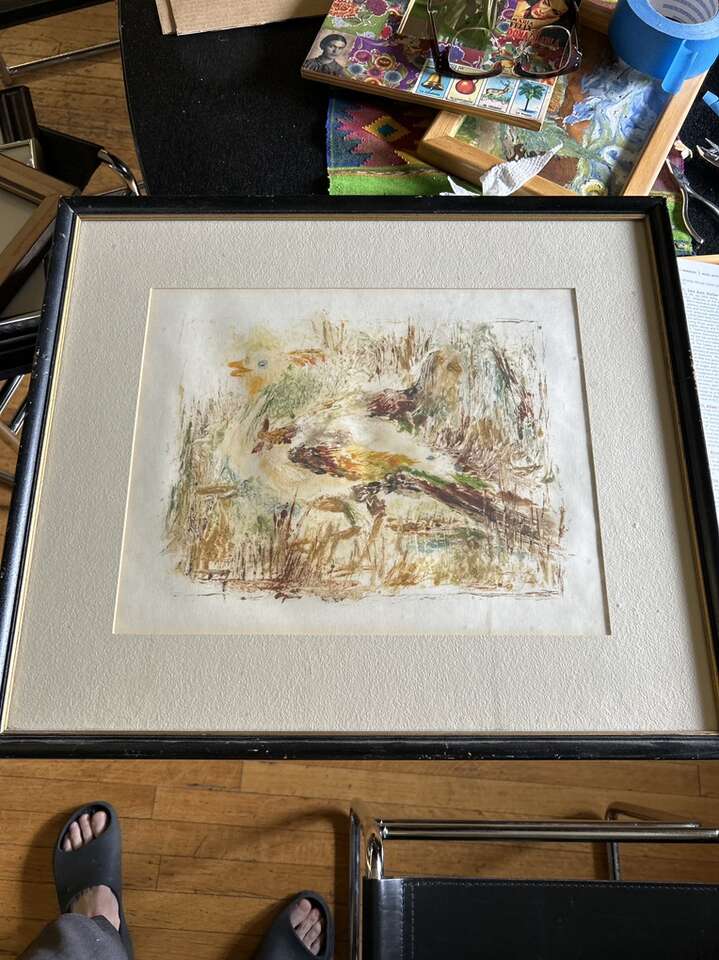 Original Mixed Media Abstract Birds Painting