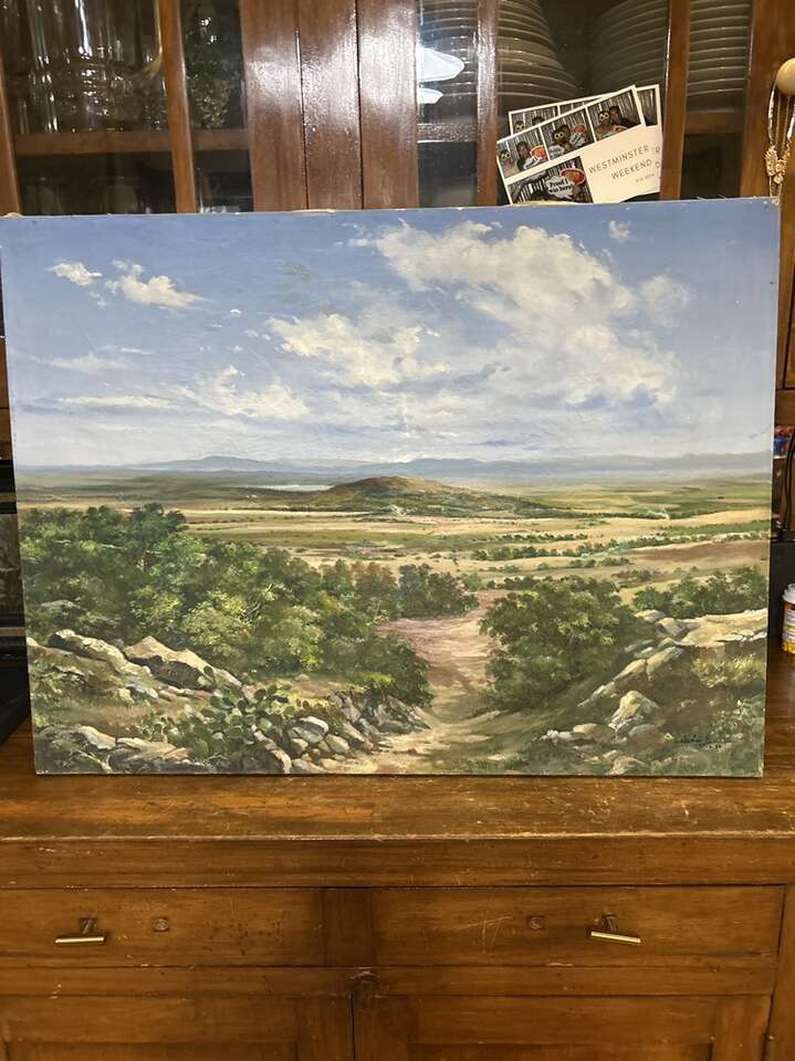 Beautifu Landscape Painting Of Rural Utah 31.5x23.