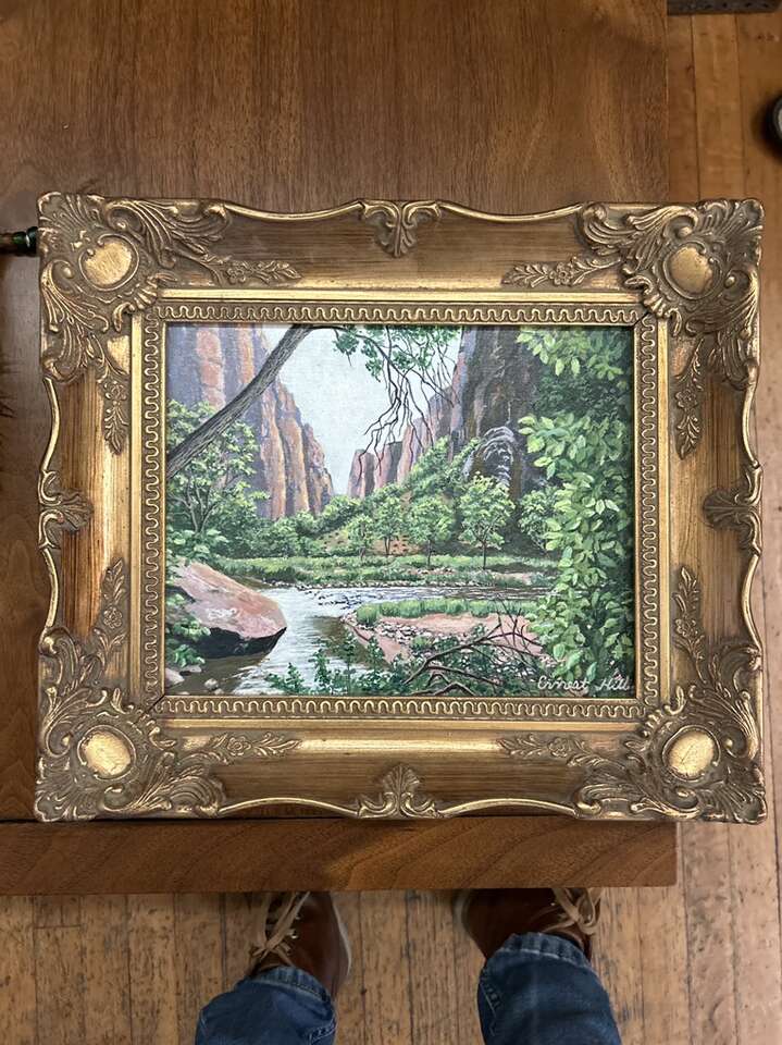 Original Oil On Board Landscape Painting Of Utah