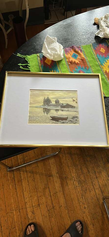 Original Kizhi Monastery Watercolor Russian Art.