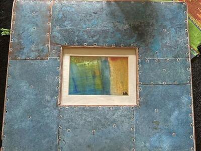 Modern Abstract painting in a very unique frame.