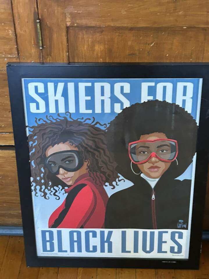 Framed Print Skiers for Black Lives by Lamont Joseph White - Park City Utah