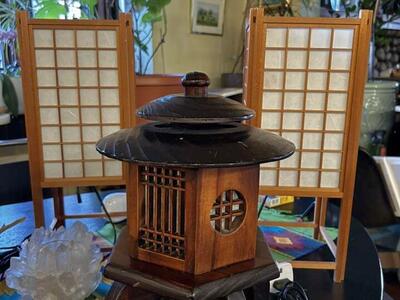 Group of 3 vintage MCM Japanese table lamps