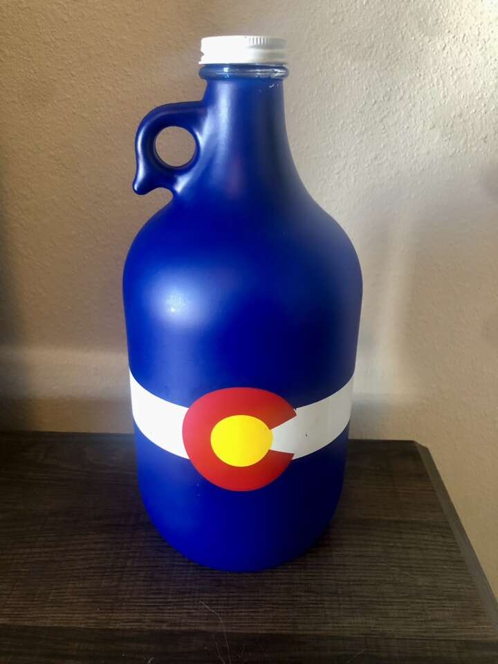 Colorado Flag 64oz Glass Growler