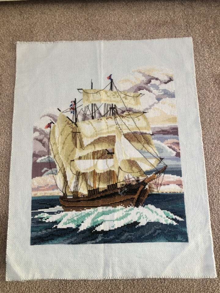 Hand Made Cross Stitch Needlepoint Art Decor