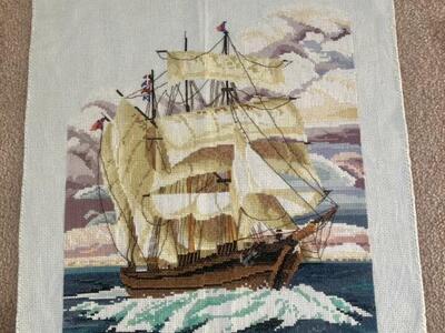 Hand Made Cross Stitch Needlepoint Art Decor