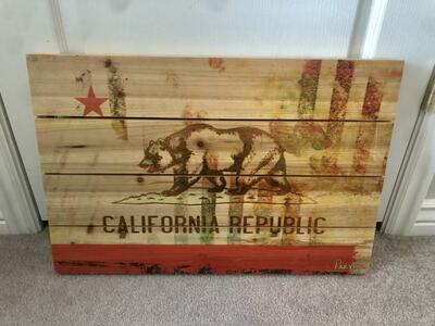 Parvez Taj California Republic Wood Wall Picture