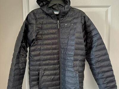 Womens L-XL Columbia Hooded Down Zip Up Jacket