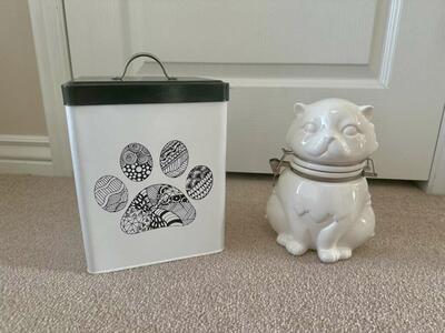 Cat Paw Tin Container & Cat Shaped Jar Container