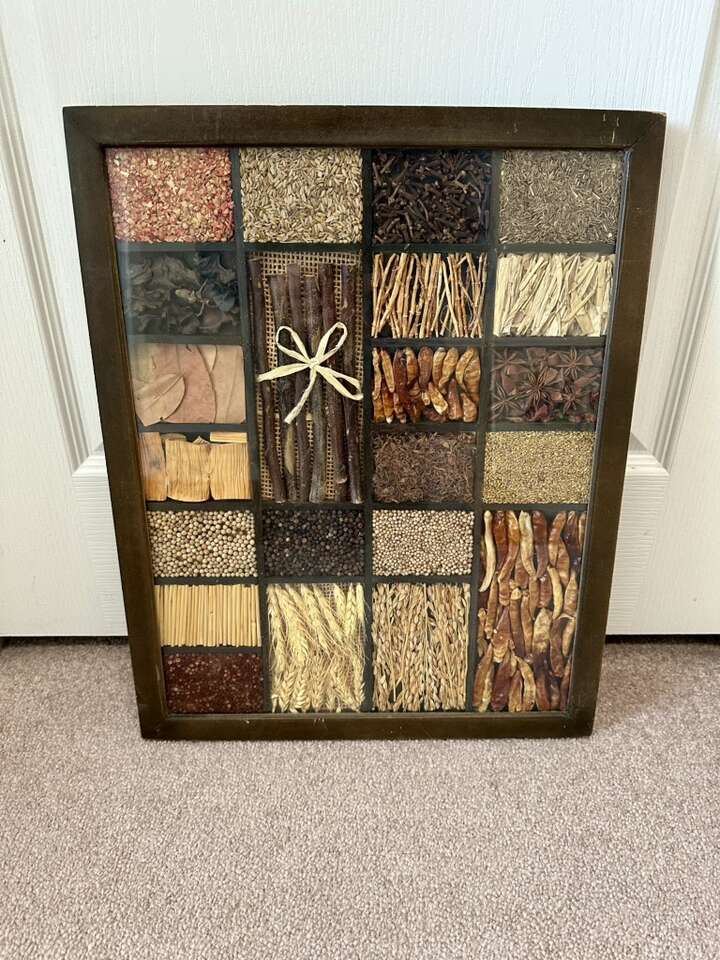 Hand Made Real Spice Collage Wall Art Picture