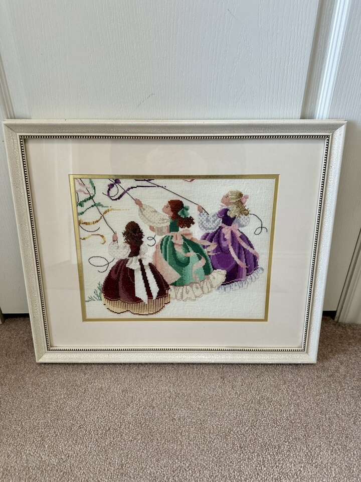 Hand Made Cross Stitch Needlepoint Art Decor