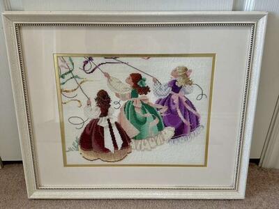 Hand Made Cross Stitch Needlepoint Art Decor