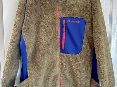 Mens L Columbia Rugged Fuzzy Fleece Zip Jacket
