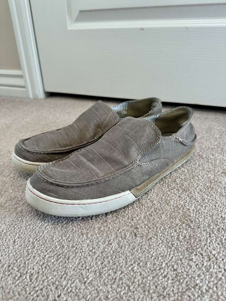 Mens 10.5 Clarks 1825 Canvas Slip On Loafers Shoes