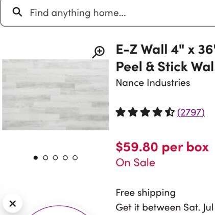 1 Box Of EZ Peel And Stick Wall Planks Wallpaper