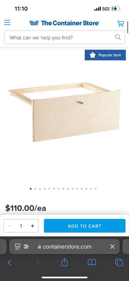 New - 8 Elfa Drawer Fronts - Birch