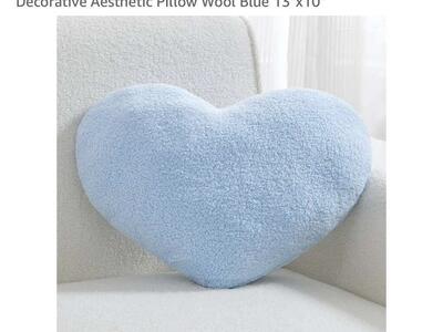 New! White And Blue Heart Pillows