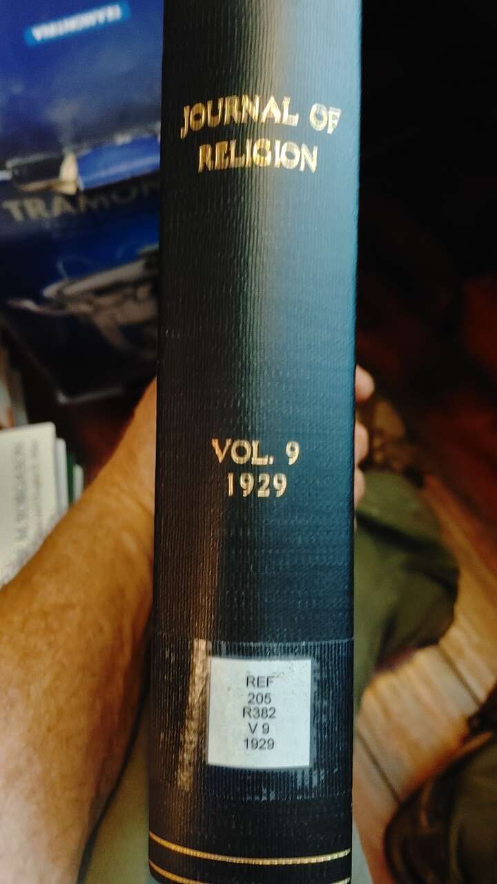 Journal of Religion Vol 9-11 issue 1-4 1929-1931