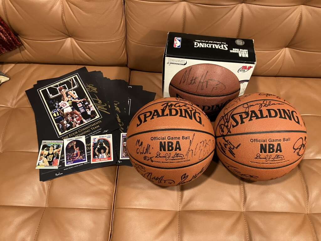 Utah jazz Signed Autographed Lot Cards Basketball