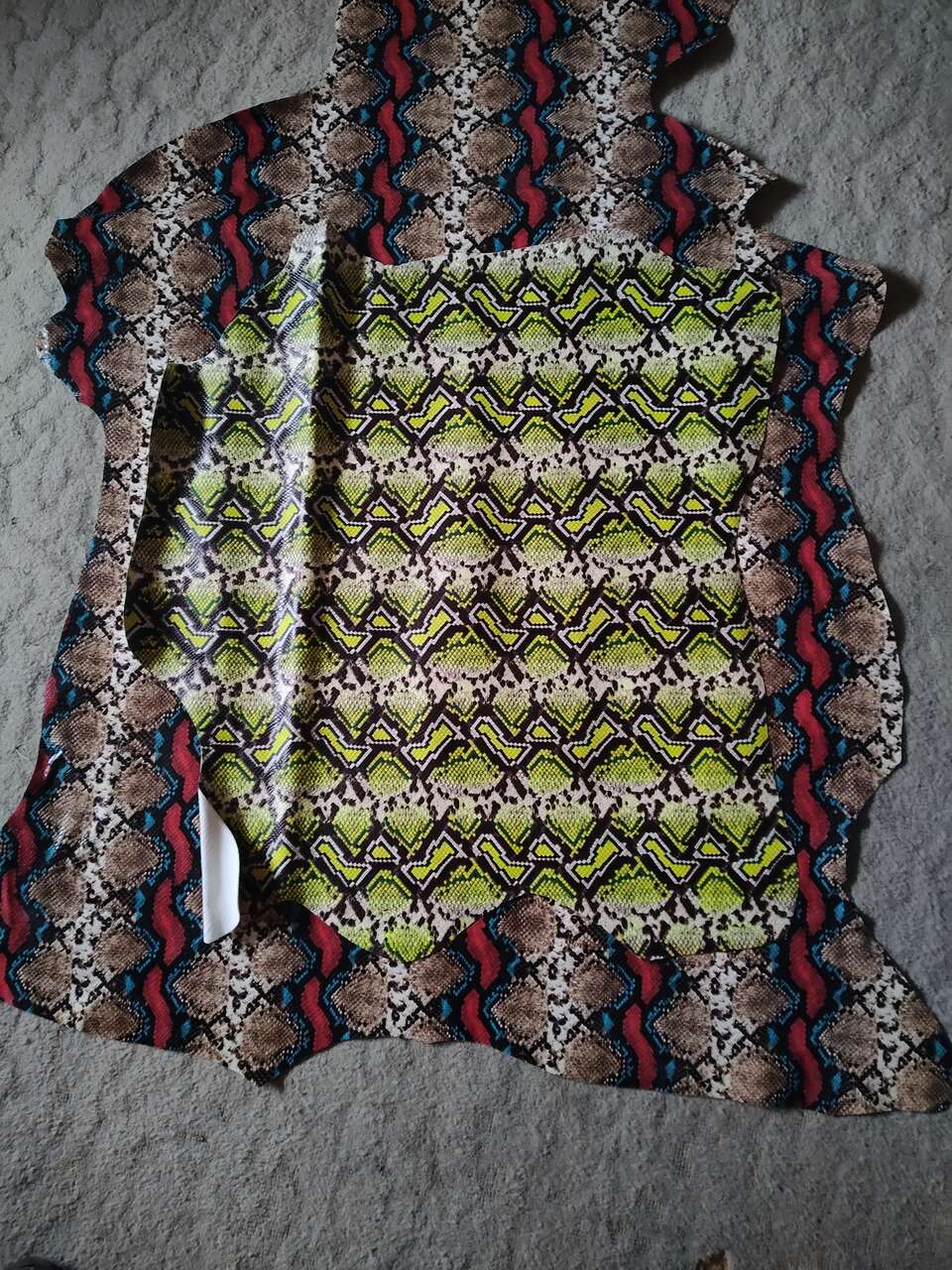 Faux snakeskin leather