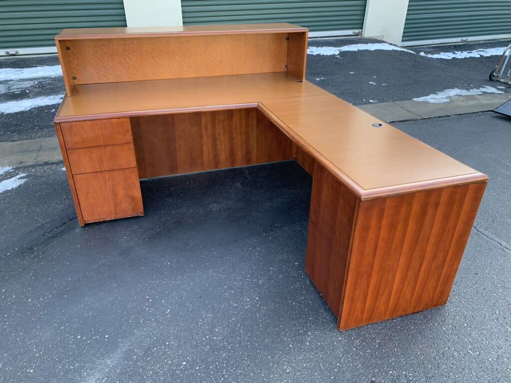 2 NATIONAL LSHAPE RECEPTION DESKS Furniture