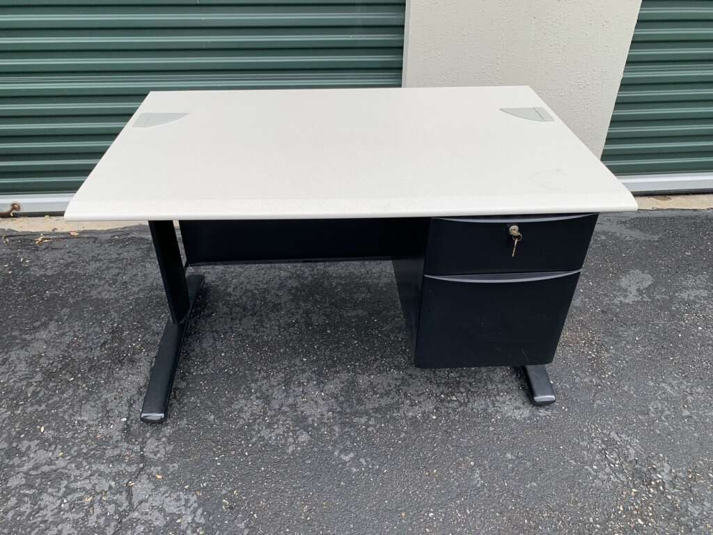 30 X 48 STEELCASE DESK WITH LOCKING DRAWERS