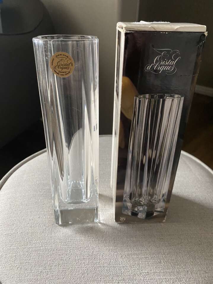 BEAUBOURG 7.75 GLASS VASE CRISTAL D'ARQUES FRANCE