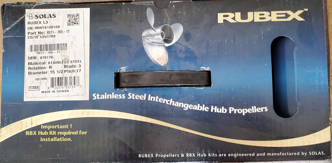 Stainless Steel Prop SOLAS RUBEX L3 Interchangeable Hub 15 1/2 Diameter 17 Pitch