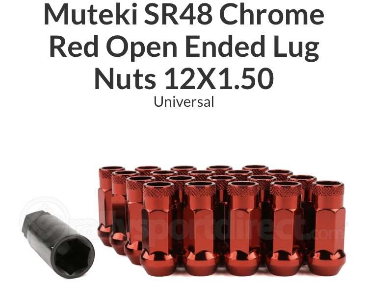 Muteki SR48 Chrome Red Lug Nuts