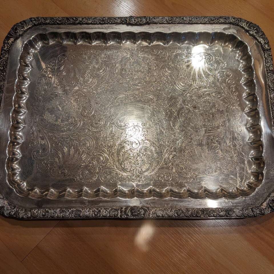 Silver plated serving tray