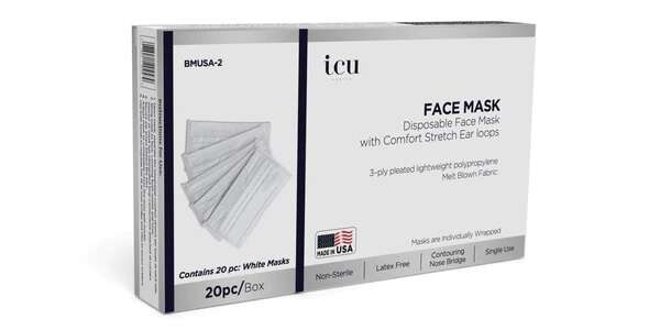 ICU Health Non-Medical Disposable Face Masks, White, 20-Count 10470822 #91367